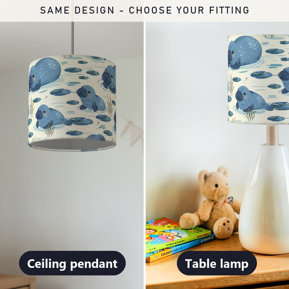 Playful Manatees lampshade