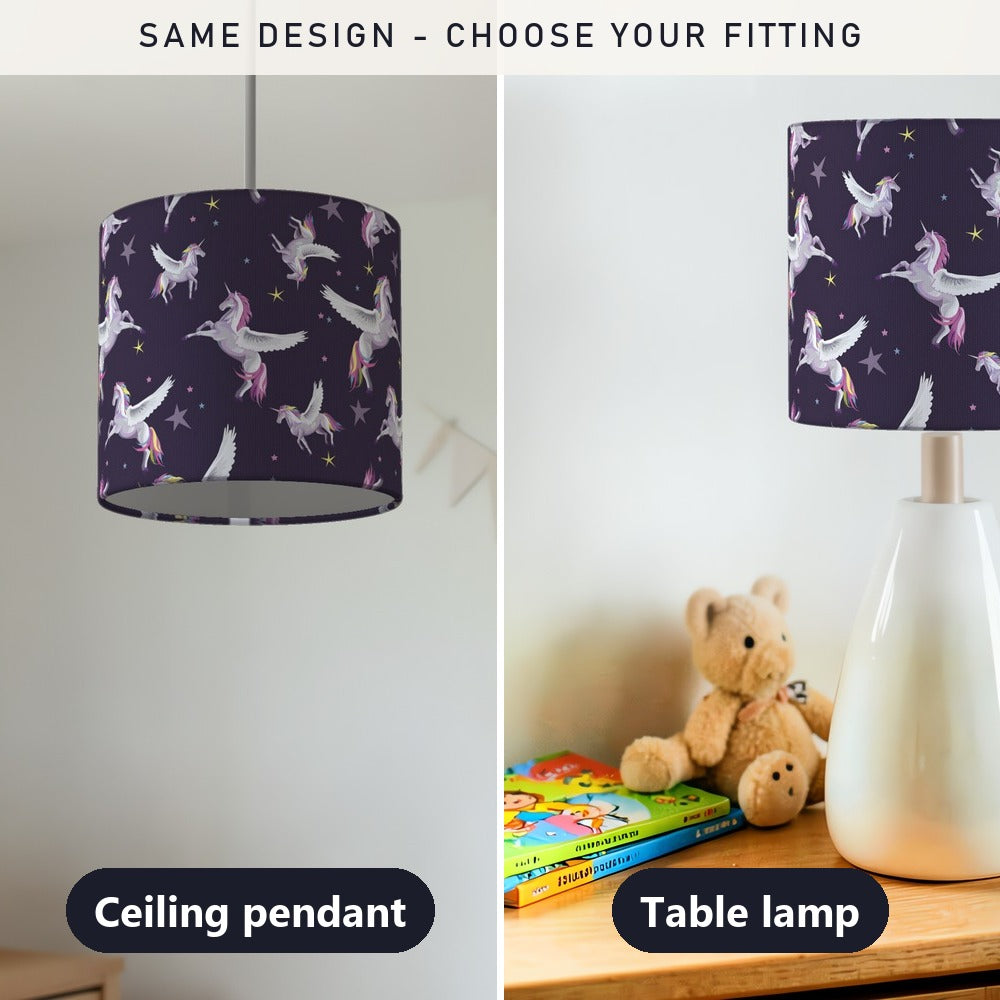 Magical Unicorn Space Theme lampshade