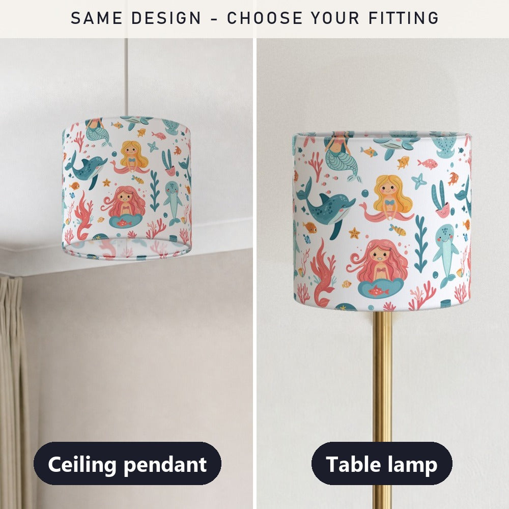Mermaid Dolphin Seal lampshade