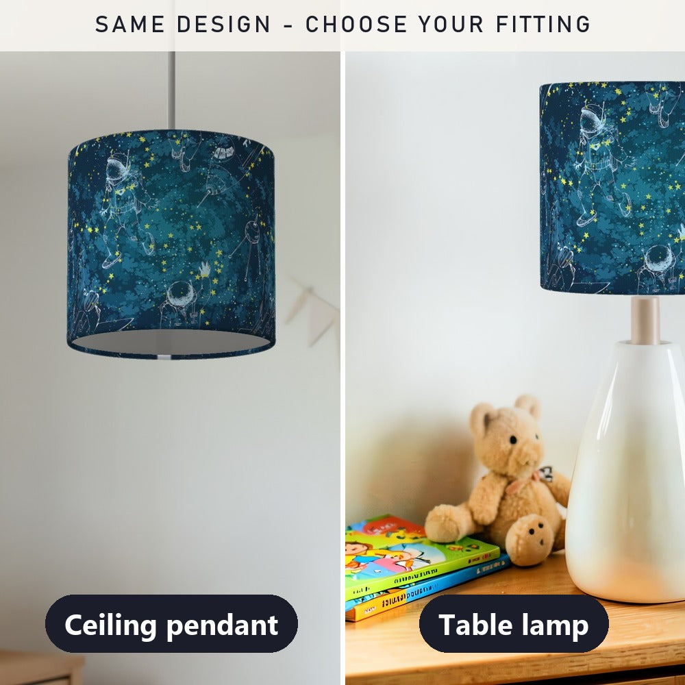 Blue Astronaut Space Theme lampshade
