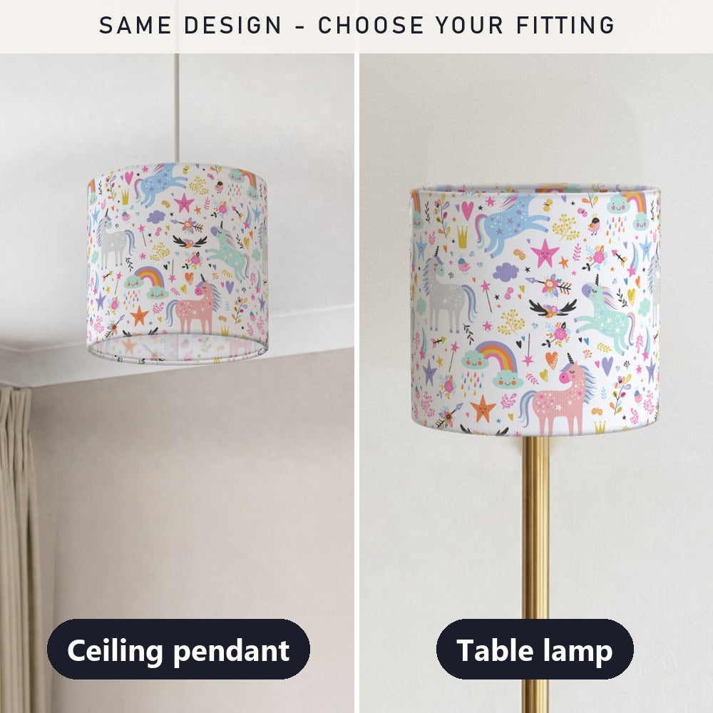 Magical Unicorn Pink Blue lampshade