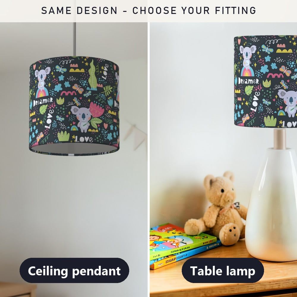 Colorful Koala Jungle Pattern lampshade