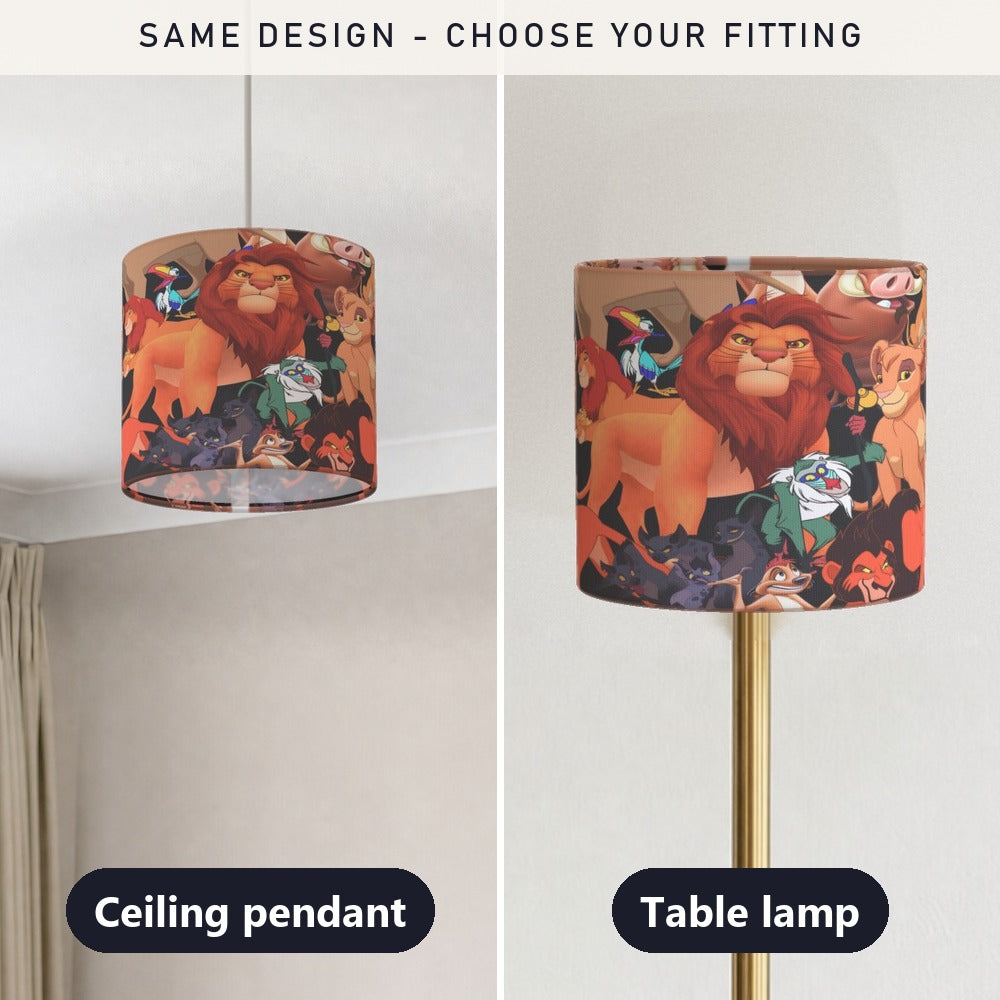 Orange Black Lion Safari Theme lampshade