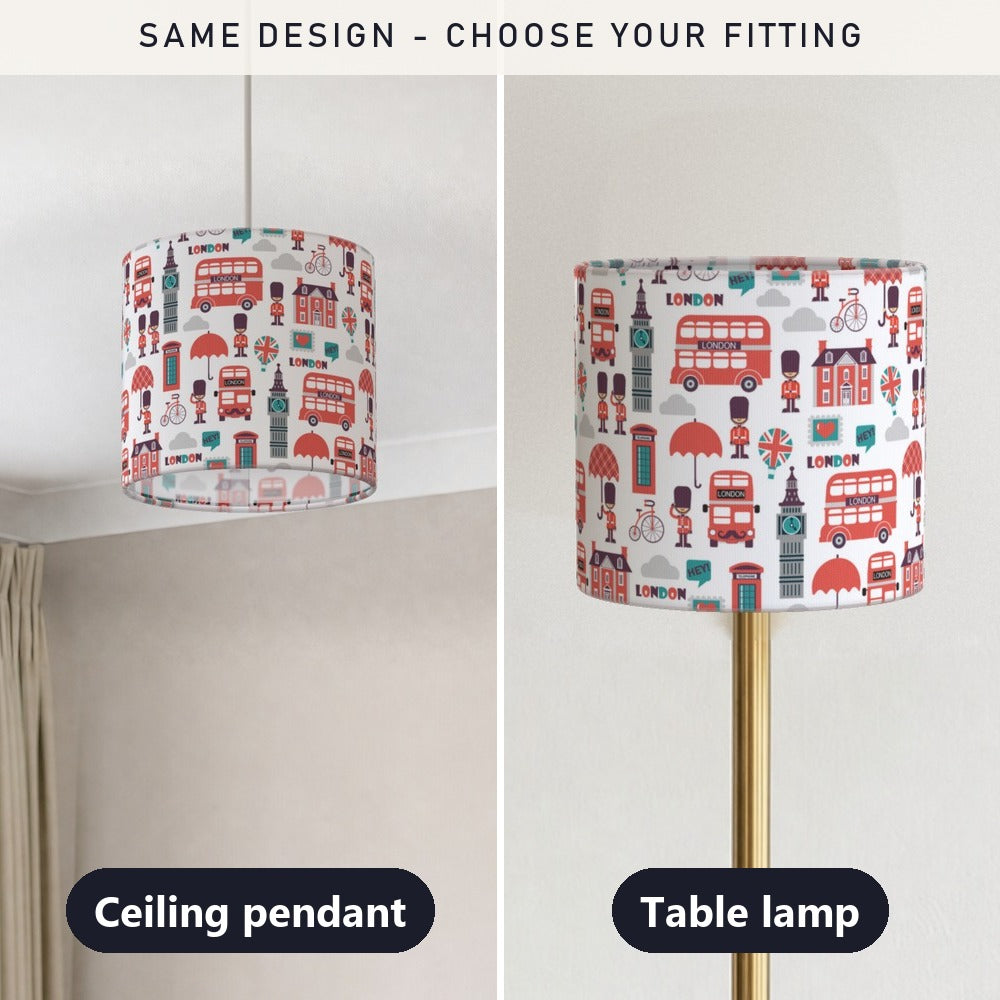London Icons Red & Blue Pattern lampshade