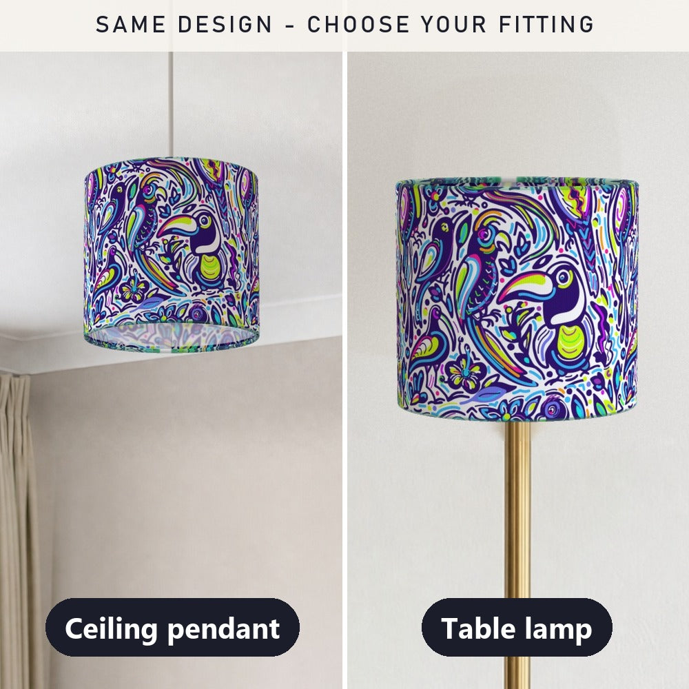 Psychedelic Toucan Pattern lampshade