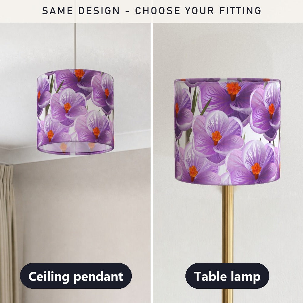 Purple Floral Hibiscus lampshade