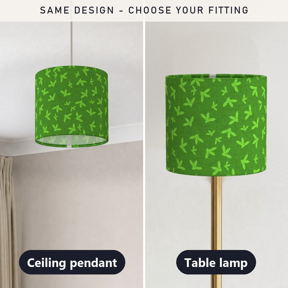 Green Holly Leaf Pattern lampshade