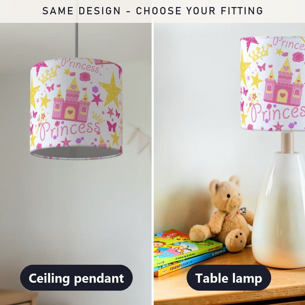 Pink Princess Castle lampshade