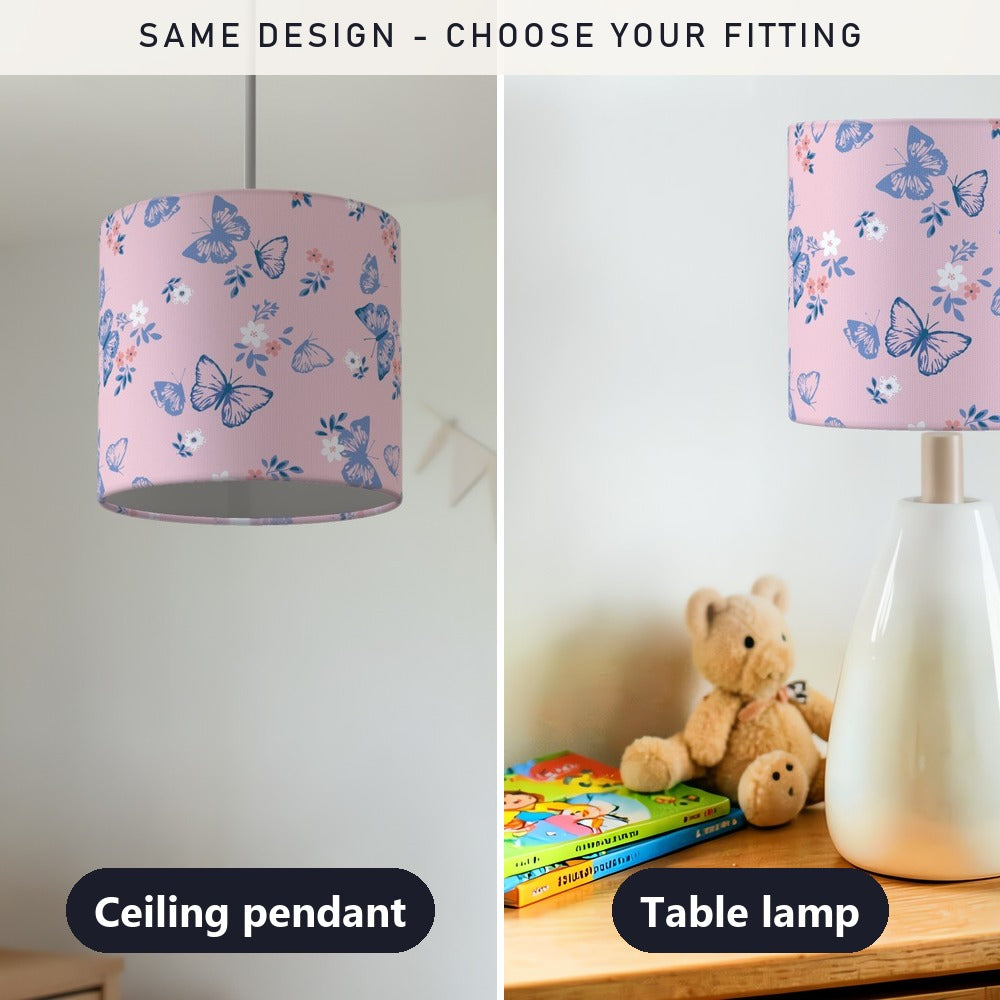 Pink Butterfly Floral lampshade