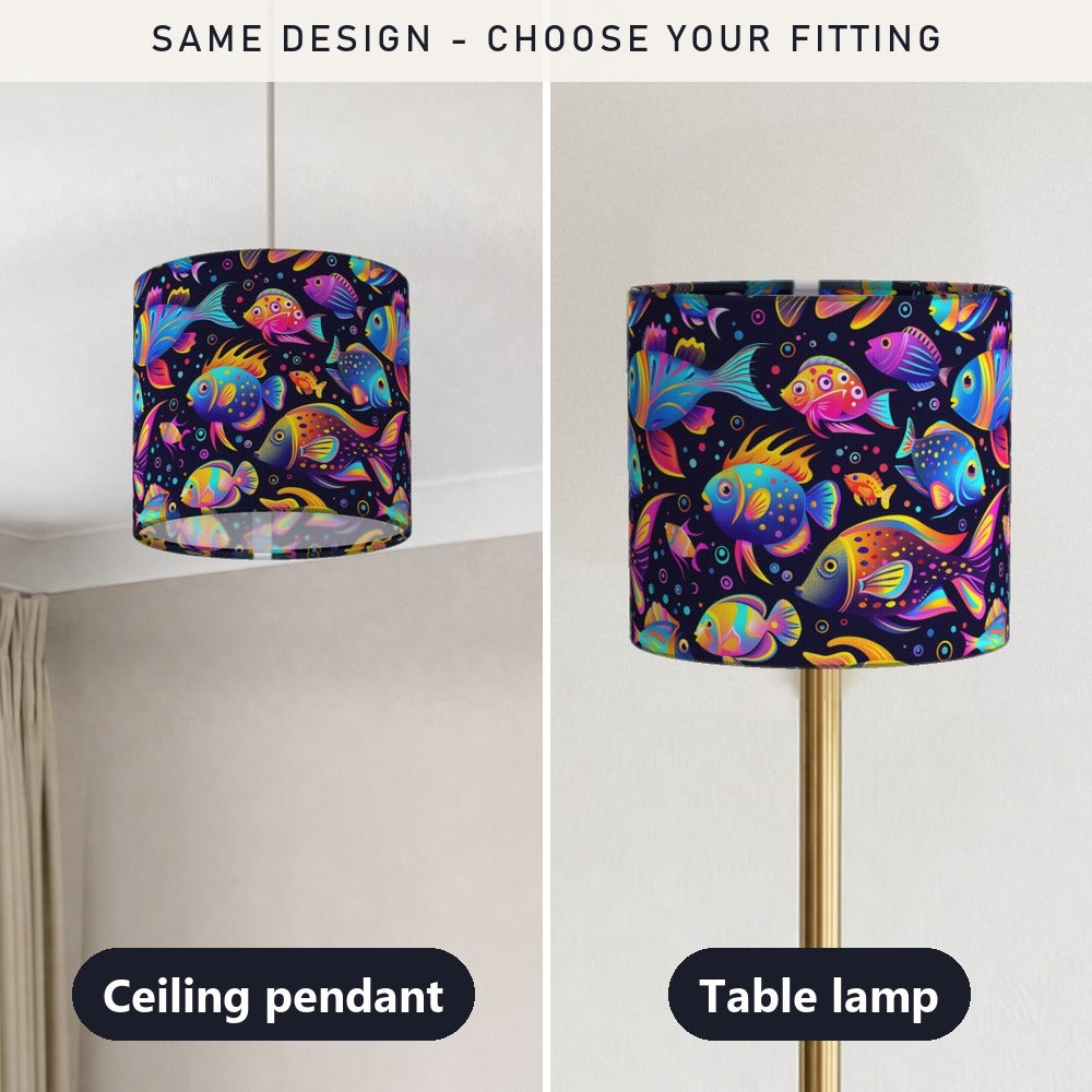Tropical Fish and Bubbles lampshade
