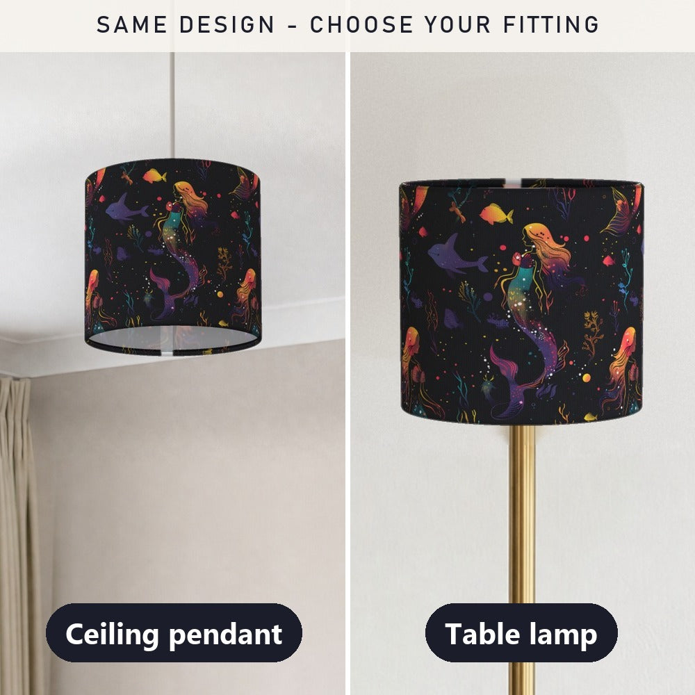 Colourful Mermaids and Fish lampshade