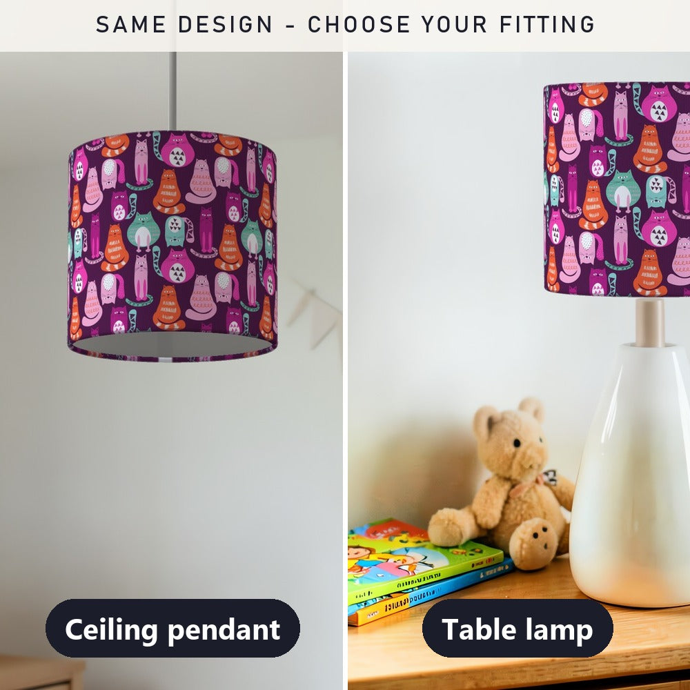 Whimsical Cats lampshade