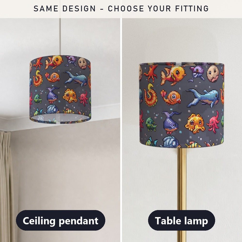 Colourful Sea Creatures lampshade