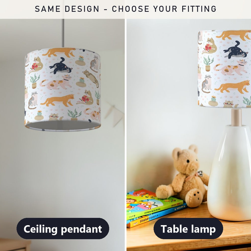 Colorful Cat Pattern lampshade