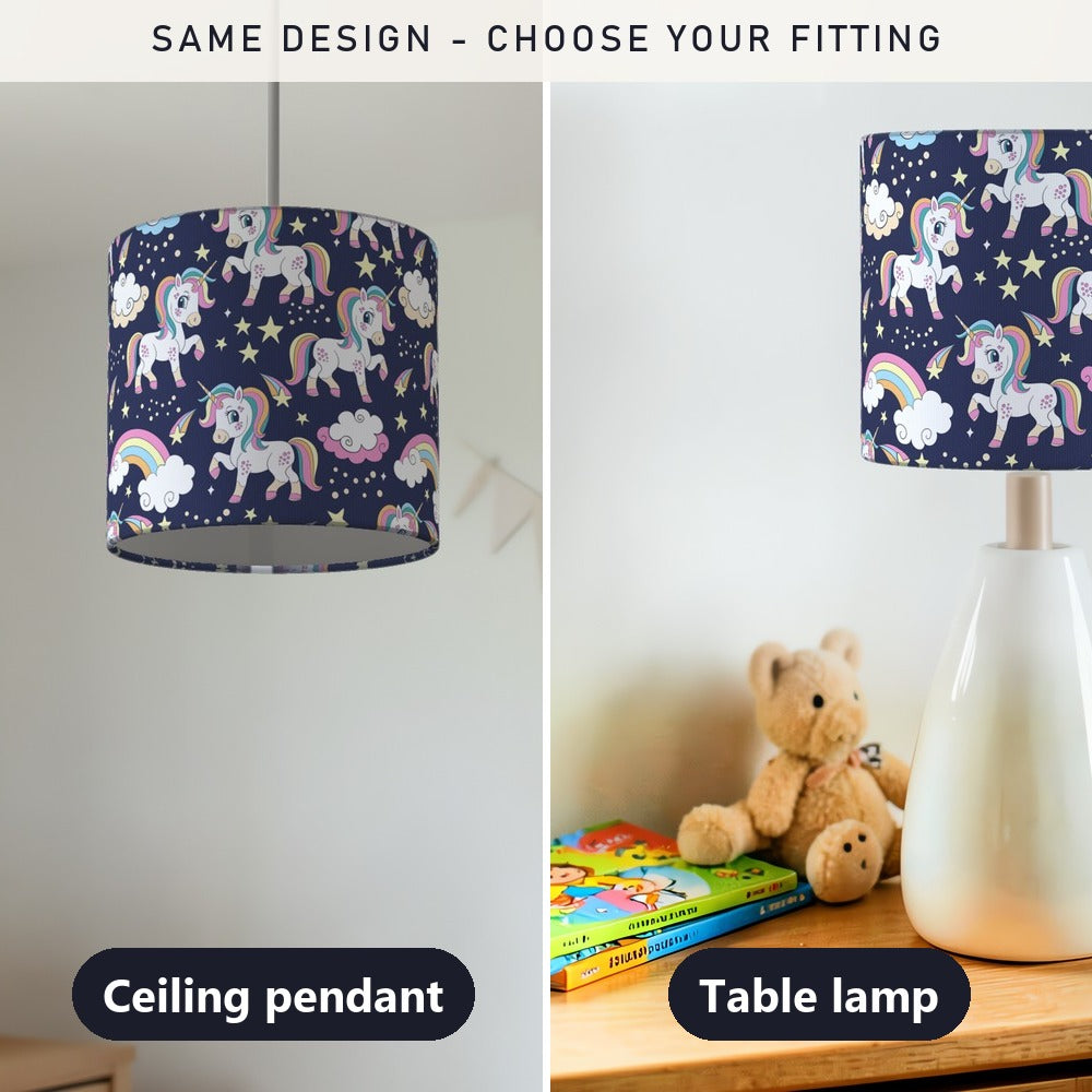 Enchanting Unicorn & Shooting Stars lampshade