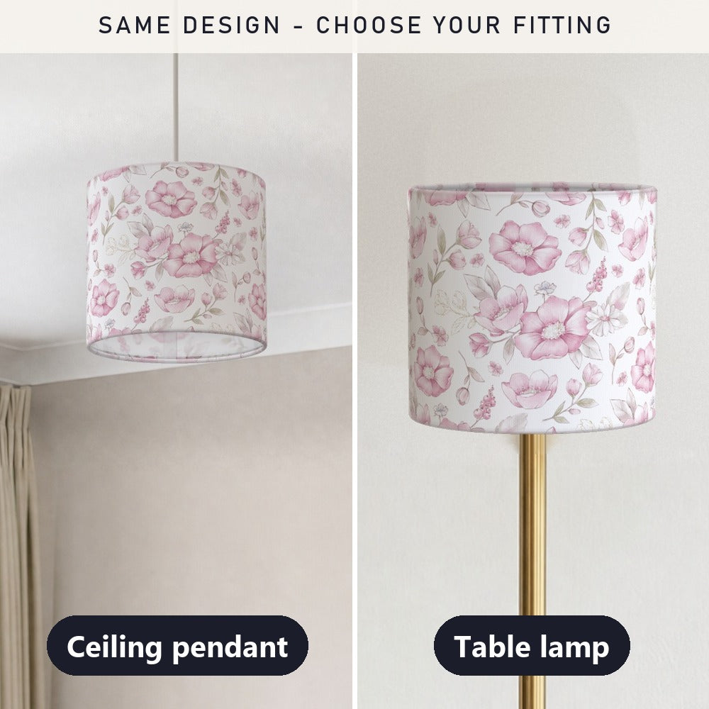 Pink Floral Design lampshade