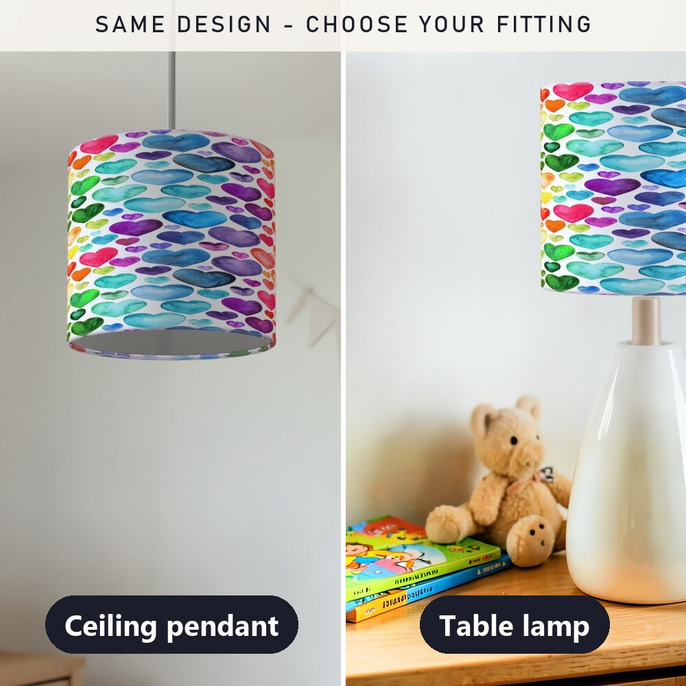 Colorful Hearts Pattern lampshade