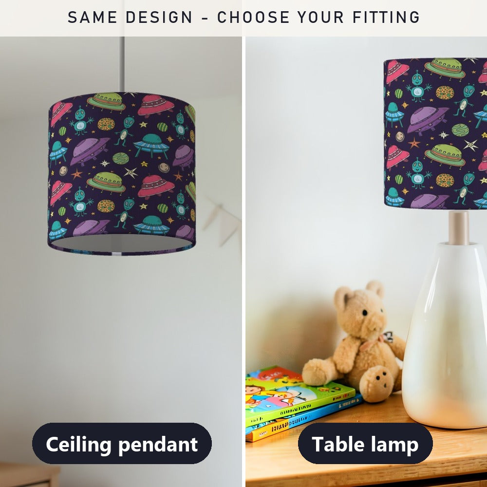 Colorful Space Alien Theme lampshade