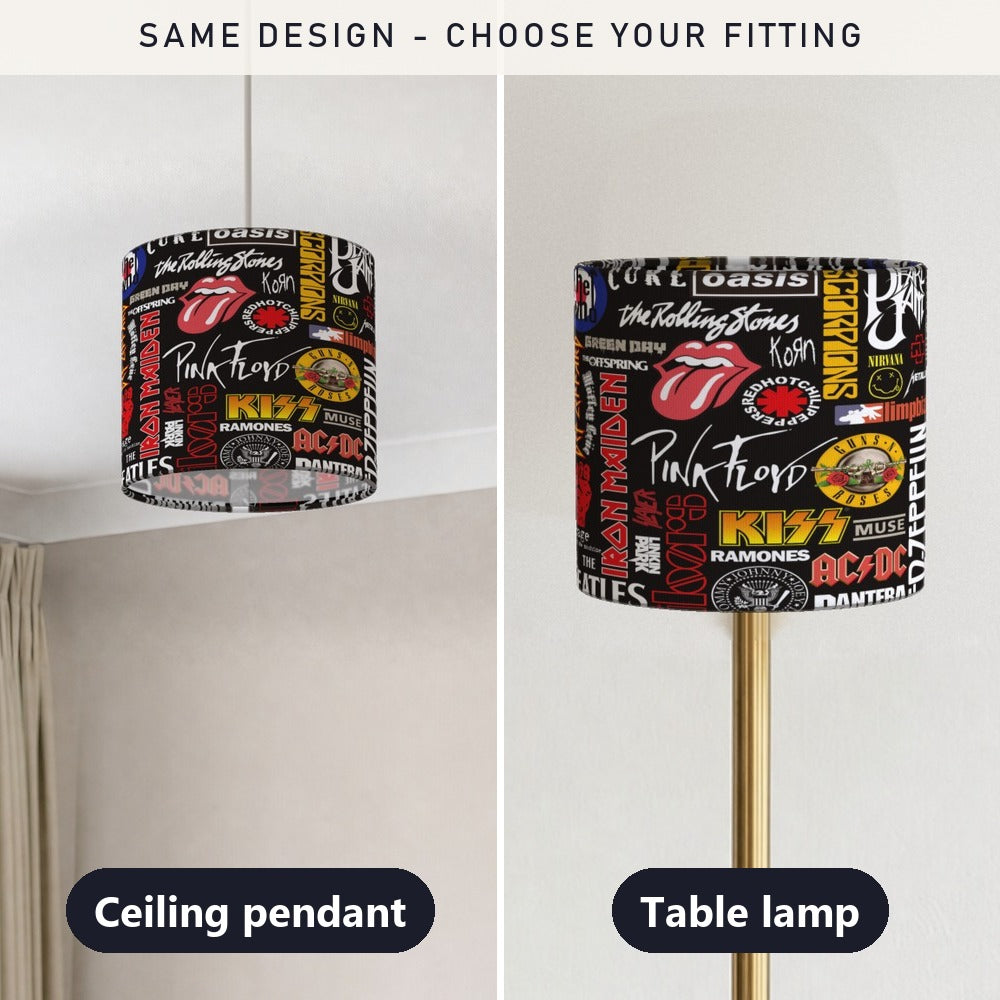 Retro Rock Band Theme lampshade