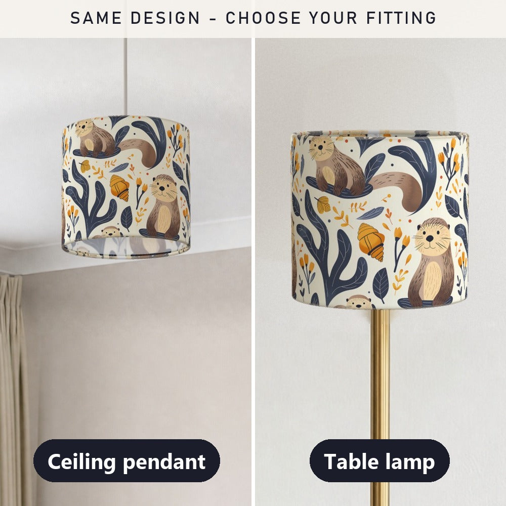 Otters And Seashells E EC lampshade