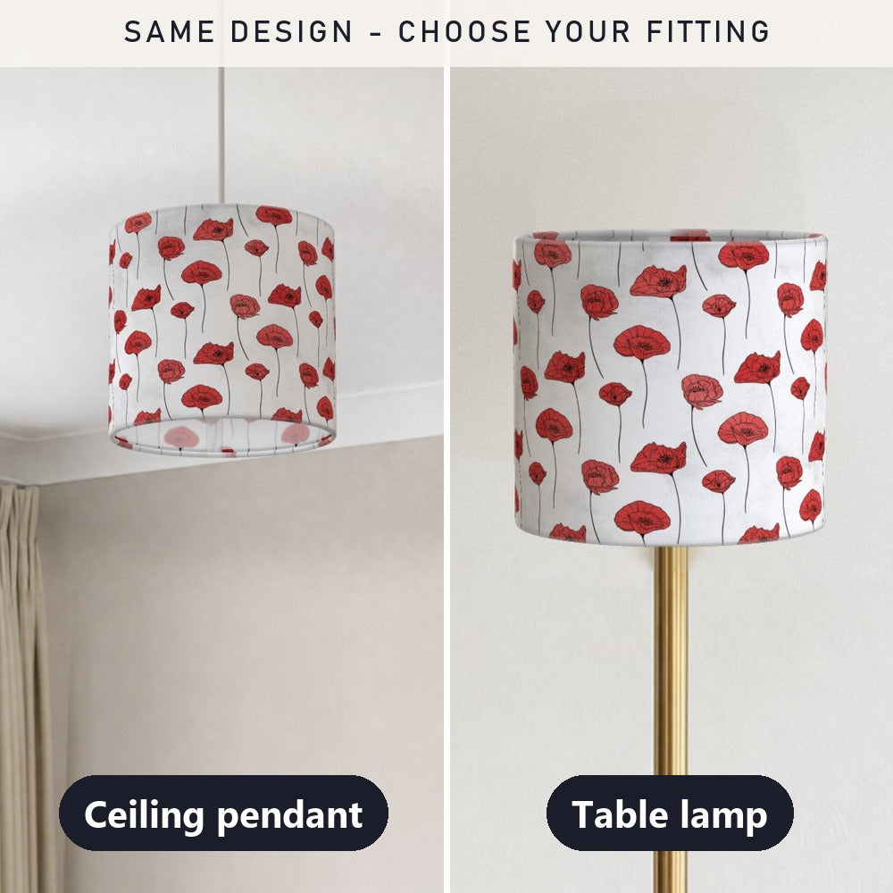 Red Poppy Floral lampshade