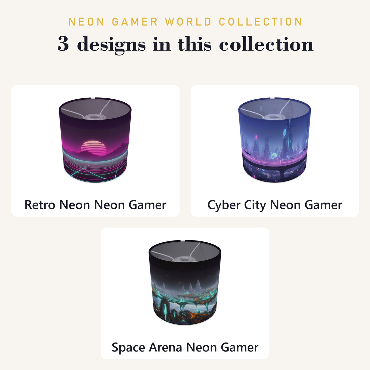 Neon Gamer World wraparound lampshade - Retro Neon - photo 9