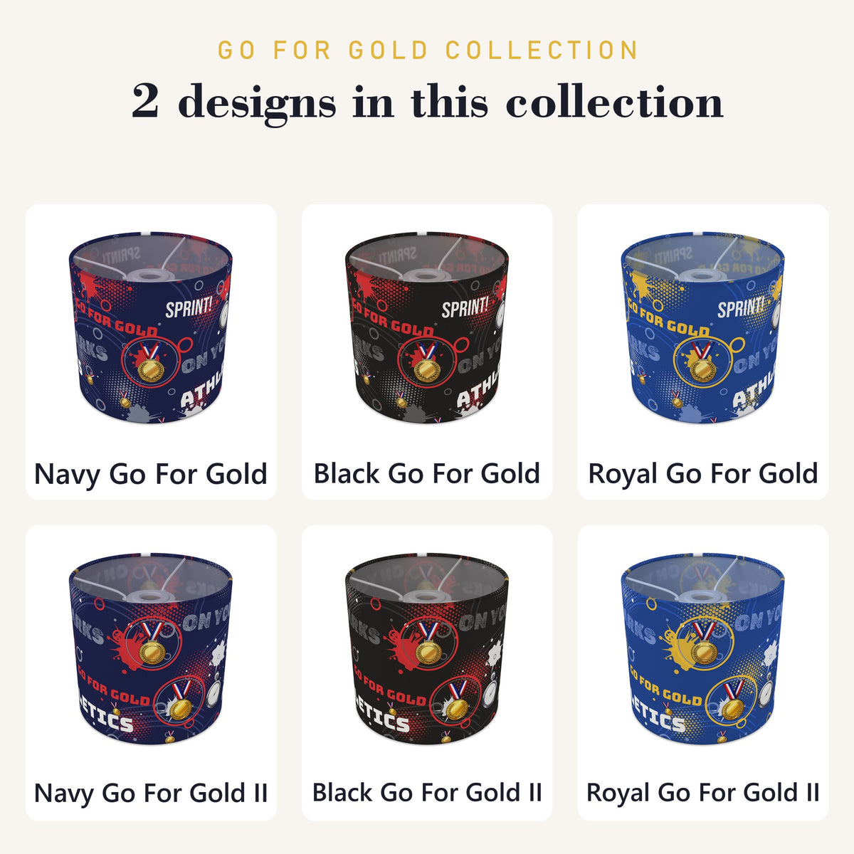 Navy Go For Gold lampshade - 20cm x 18.5cm Ceiling - photo 8