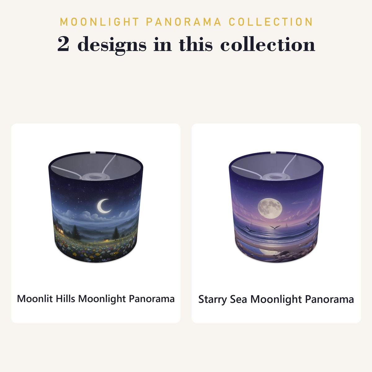Moonlight Panorama wraparound lampshade - Moonlit Hills - photo 9