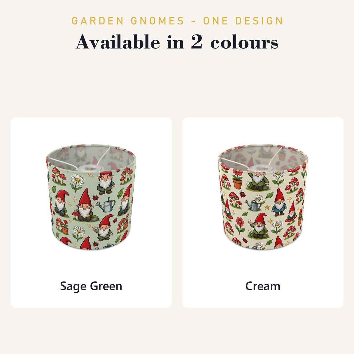 Sage Garden Gnomes lampshade - 20cm x 18.5cm Ceiling - photo 8
