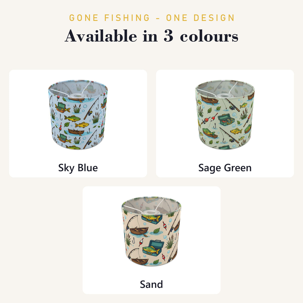 Sky Gone Fishing lampshade - 20cm x 18.5cm Ceiling - photo 8