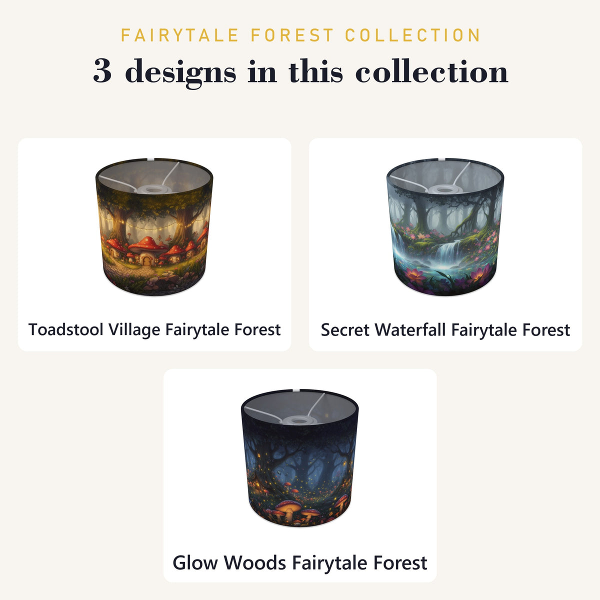 Fairytale Forest wraparound lampshade - Toadstool Village - photo 9
