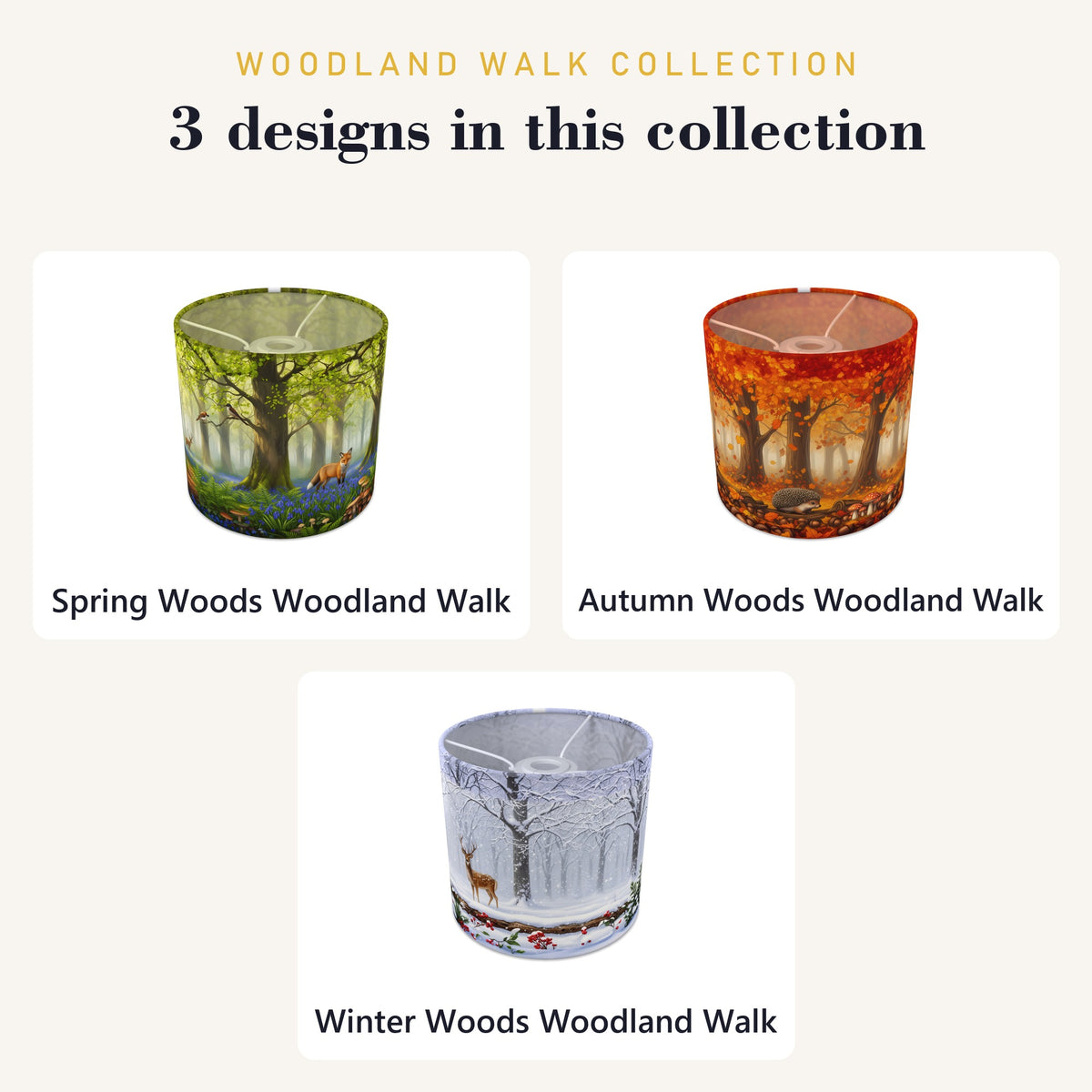 Woodland Walk wraparound lampshade - Spring Woods - photo 9