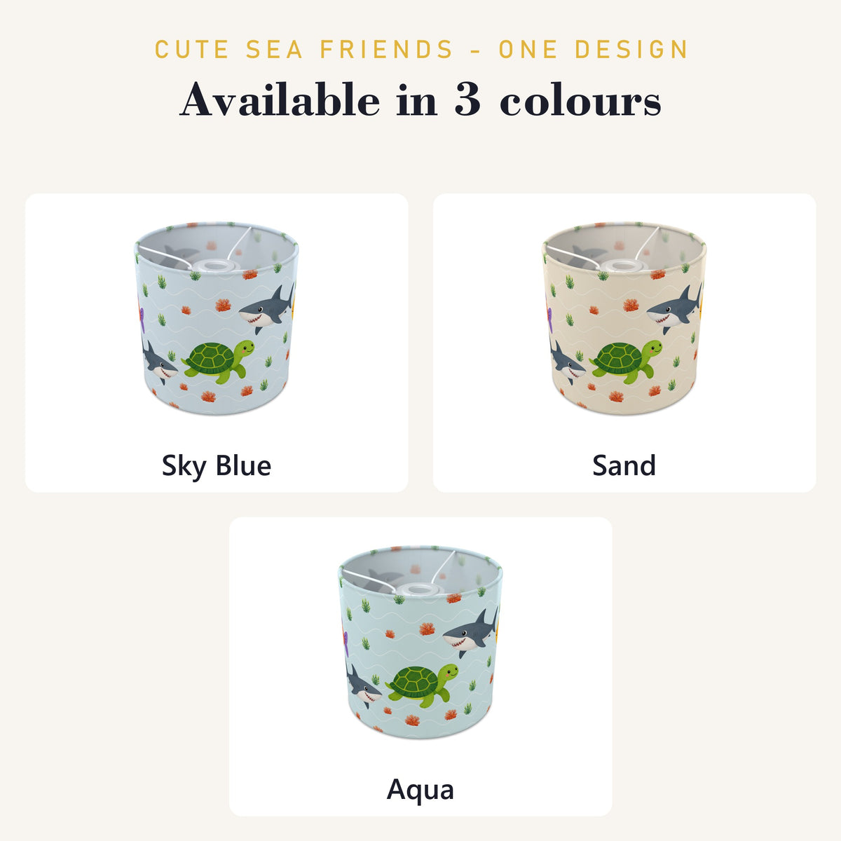 Sky Cute Sea Friends lampshade - 20cm x 18.5cm Ceiling - photo 8