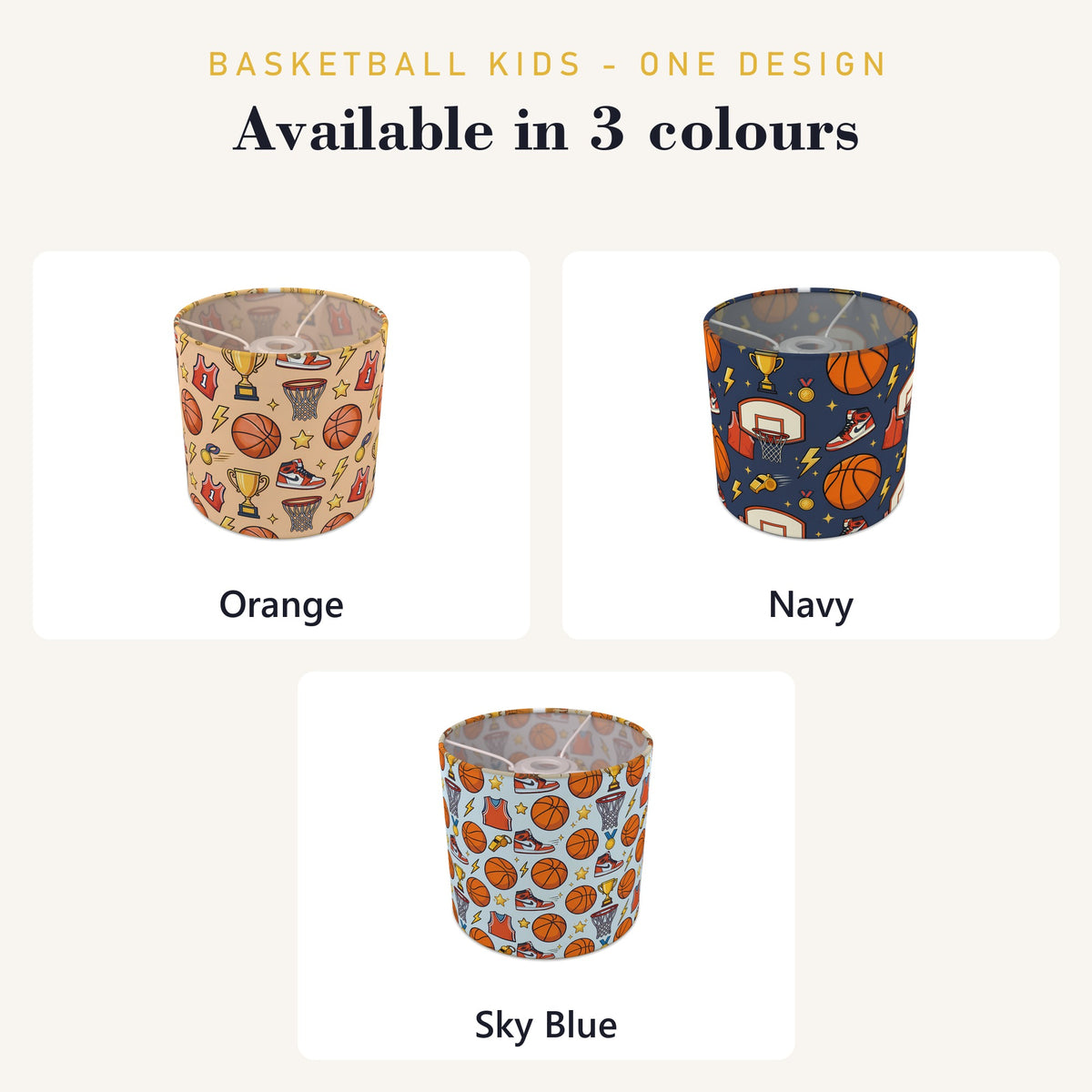 Orange Basketball Kids lampshade - 20cm x 18.5cm Ceiling - photo 8