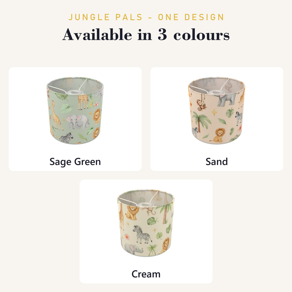 Sage Jungle Pals lampshade - 20cm x 18.5cm Ceiling - photo 8