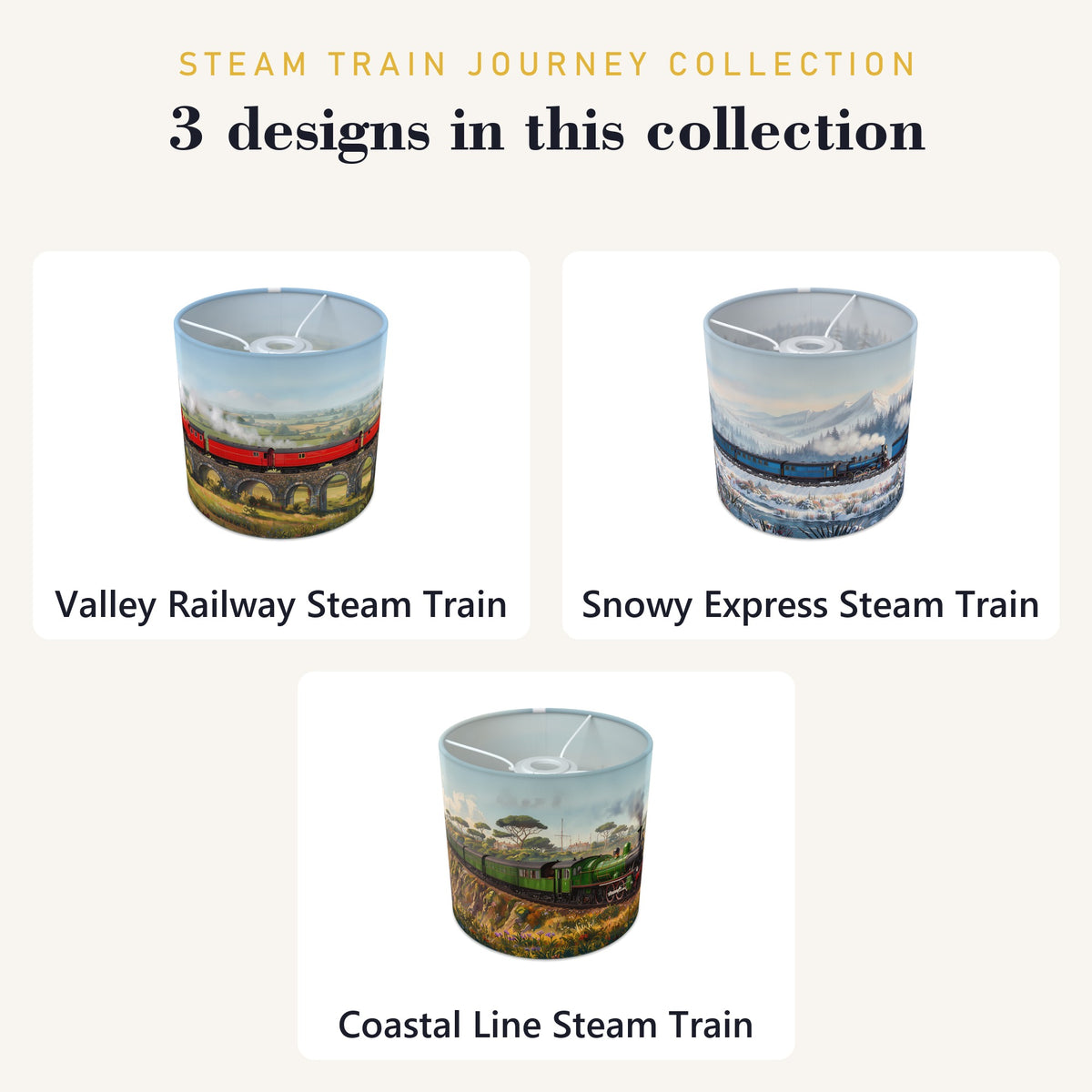 Steam Train Journey wraparound lampshade - Valley Railway - photo 9