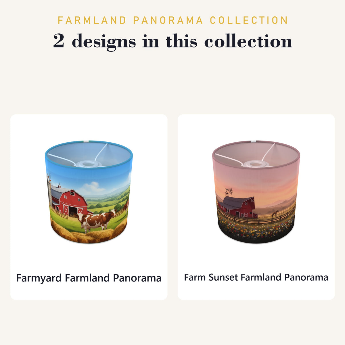 Farmland Panorama wraparound lampshade - Farmyard - photo 9