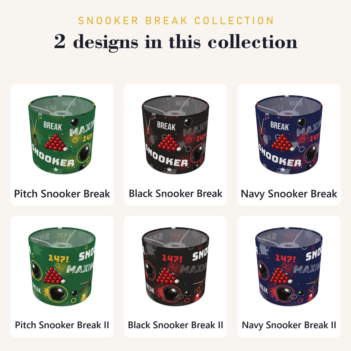 Black Snooker Break II lampshade - 20cm x 18.5cm Ceiling - photo 8