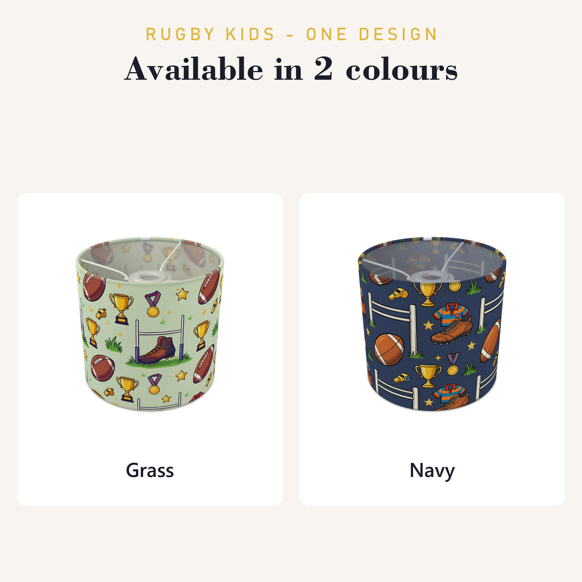 Navy Rugby Kids lampshade - 20cm x 18.5cm Ceiling - photo 8