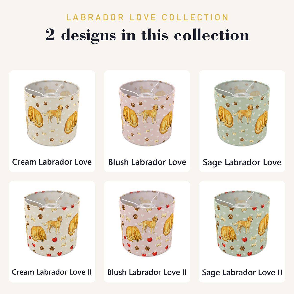 Blush Labrador Love II lampshade - 20cm x 18.5cm Ceiling - photo 8