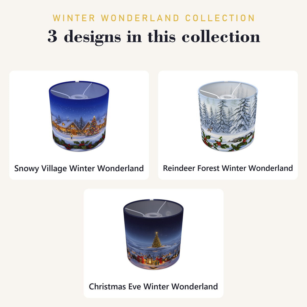 Winter Wonderland wraparound lampshade - Snowy Village - photo 9