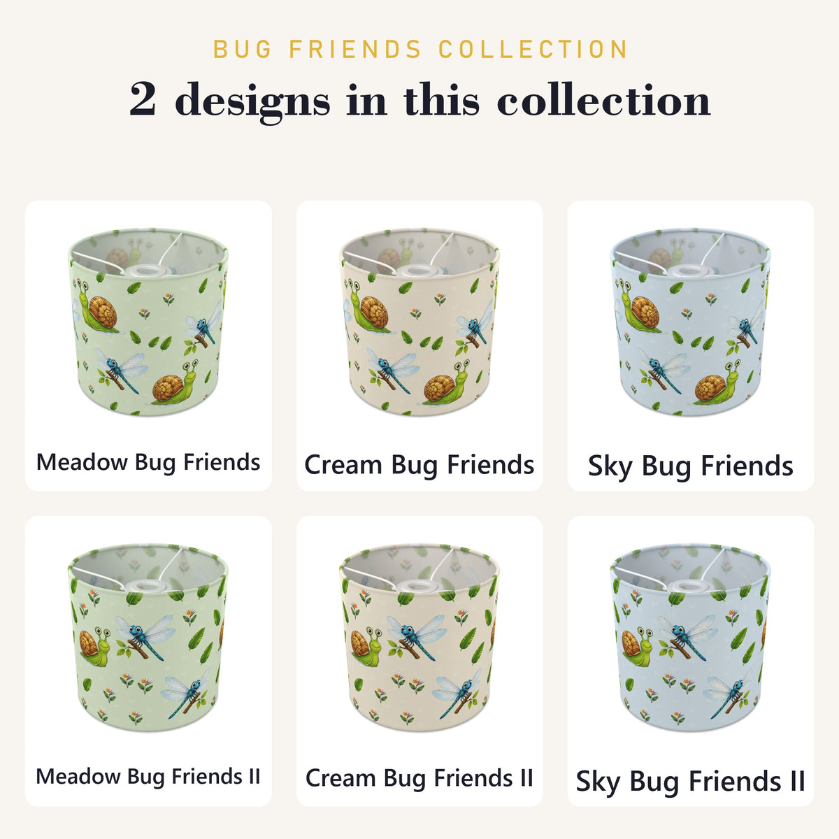 Meadow Bug Friends lampshade - 20cm x 18.5cm Ceiling - photo 8