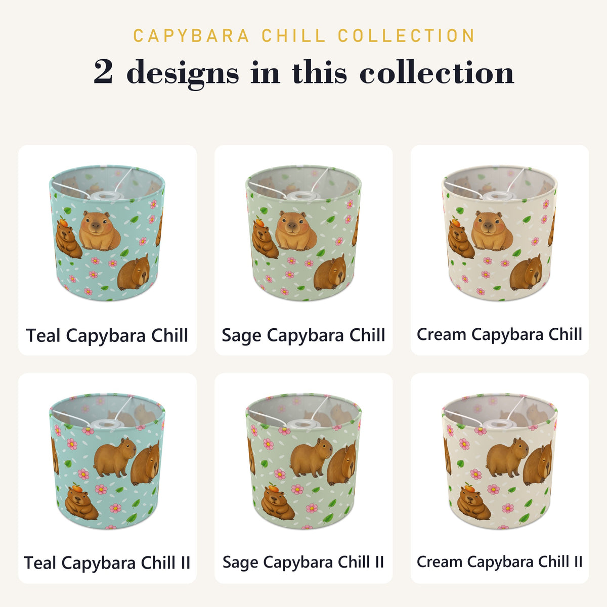 Sage Capybara Chill lampshade - 20cm x 18.5cm Ceiling - photo 8