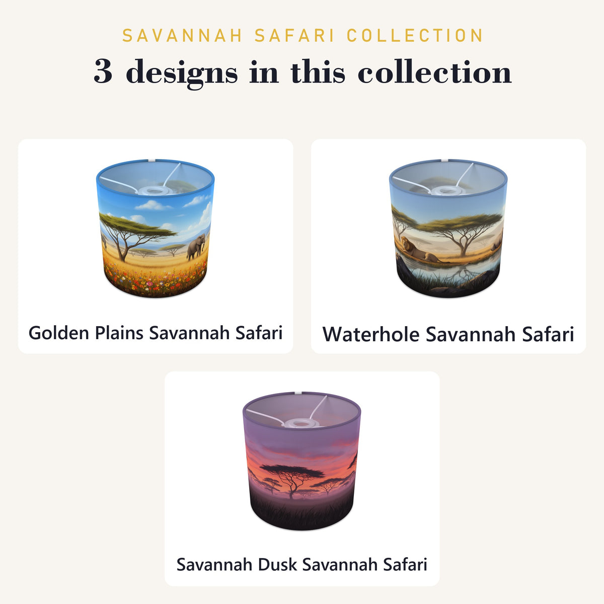 Savannah Safari wraparound lampshade - Golden Plains - photo 9