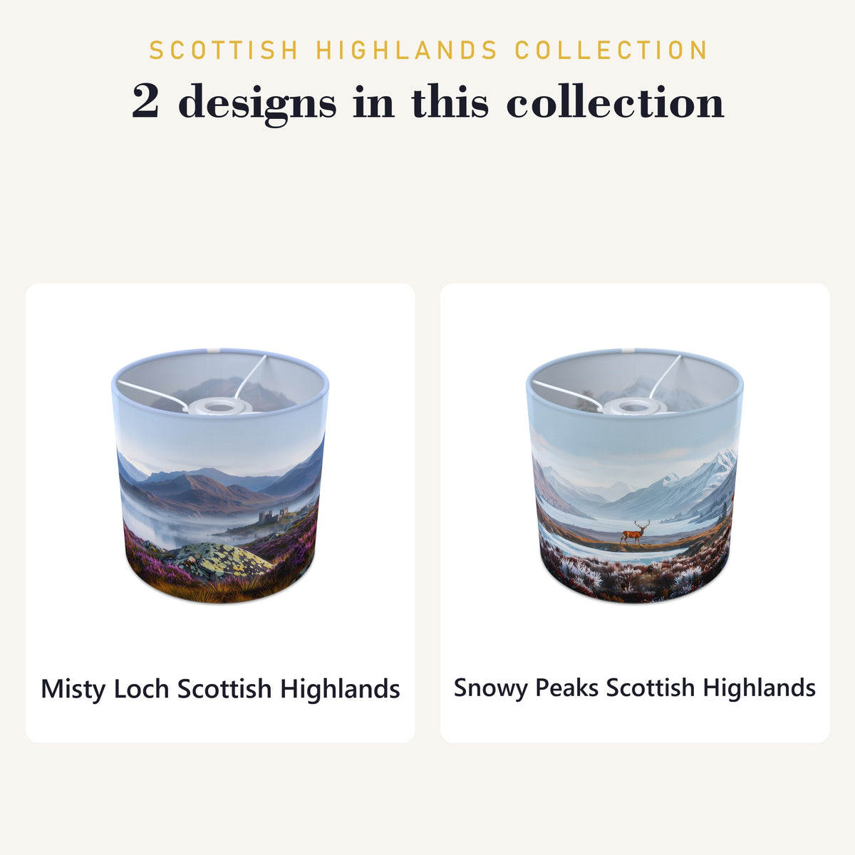 Scottish Highlands wraparound lampshade - Misty Loch - photo 9