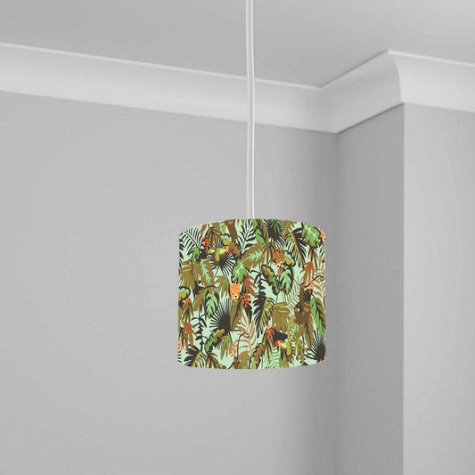 Jungle Safari Animal Print Ceiling Lampshade Lightshade for Nursery 1 2 3 4-20cm x 18.5cm