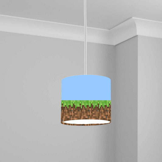 Pixels Mining Game lampshade Pattern Dirt and Sky Light Shade Lightshade 20CM X 18.5CM