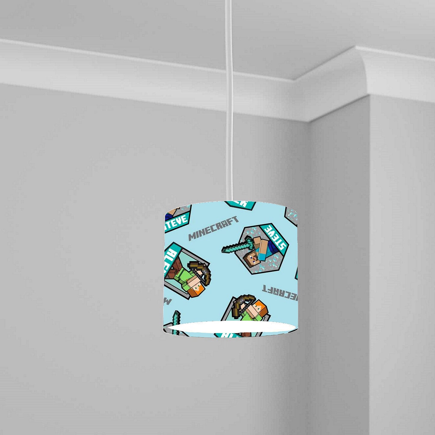 Pixels Mining Game lampshade Pattern Steve Light Shade Lightshade 20CM X 18.5CM