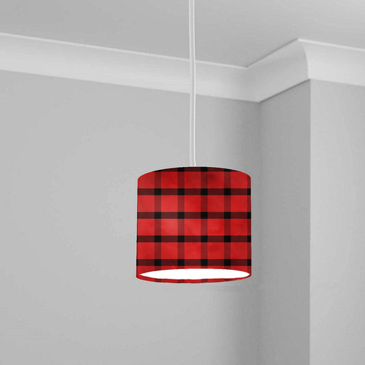 Red Plaid Pattern Ceiling Lampshade Lightshade for Room - 20cm x 18.5cm