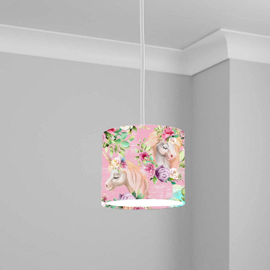 Enchanted Unicorn Floral Ceiling Lampshade Lightshade for Room - 20cm x 18.5cm